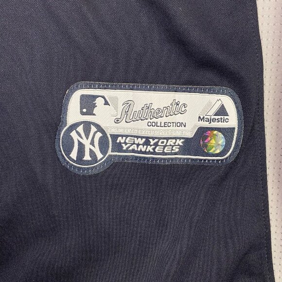New York Yankees Baseball Jersey Men's Medium Majestic Cool Base Authentic Black - Picture 4 of 14